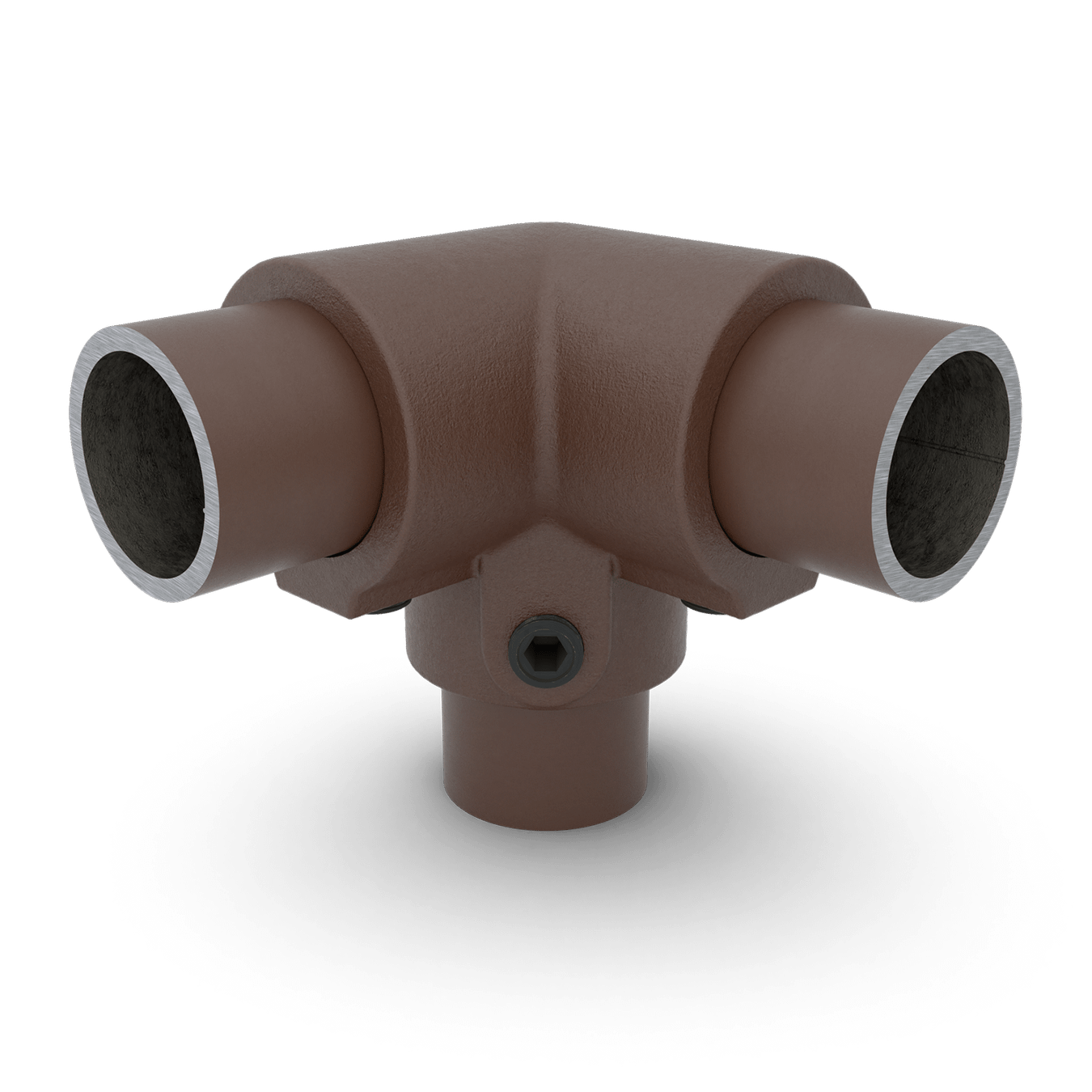 Buiskoppeling Drieweg kniestuk 90° - vintage bruin-B / 26,9 mm